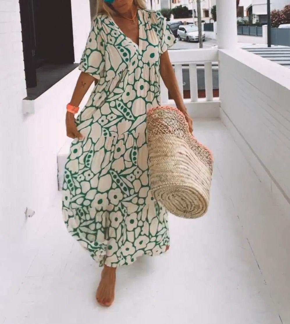 Nilda Mazzi™ Comfortable maxi dress with short sleeves
