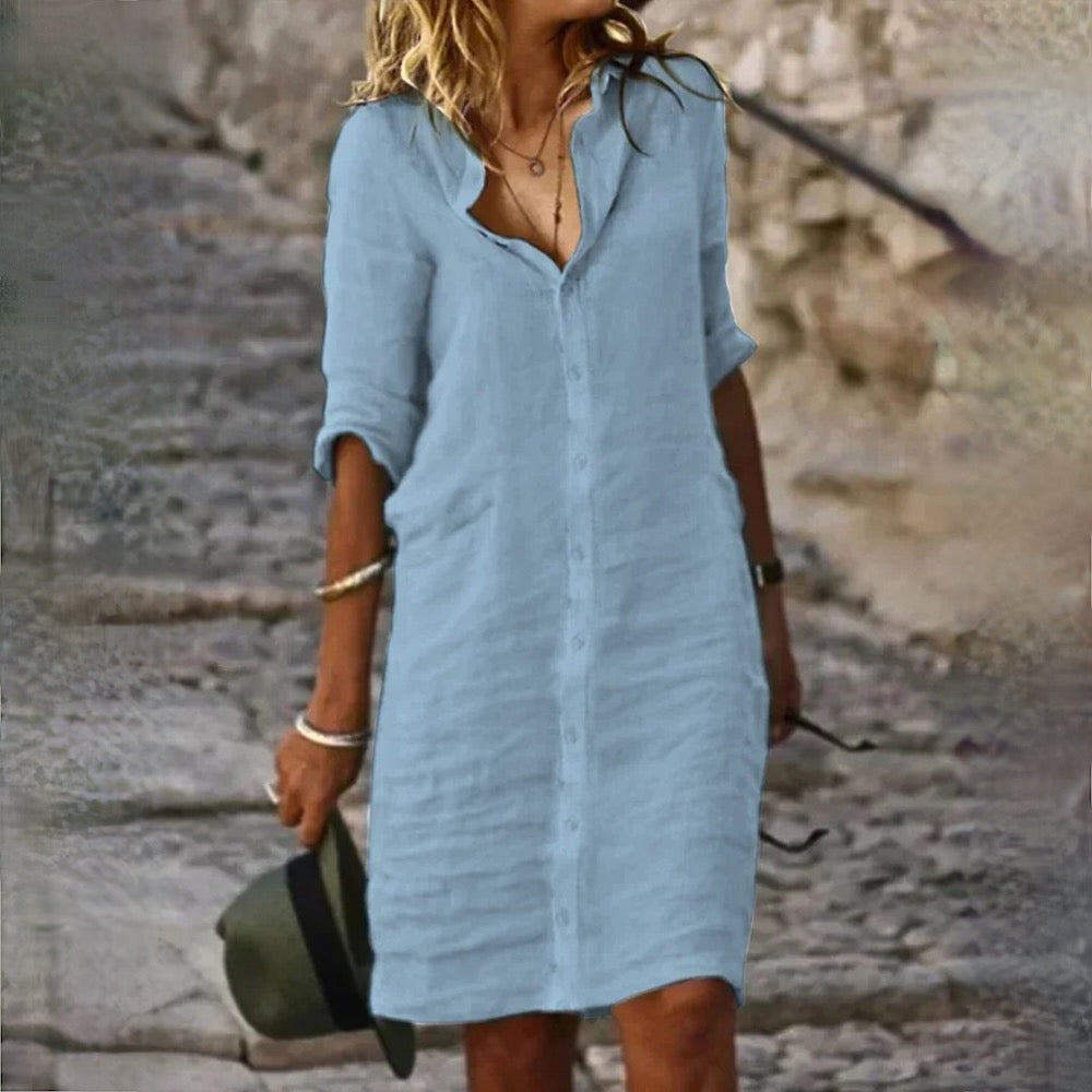 Veva™ Summer casual shirt dress