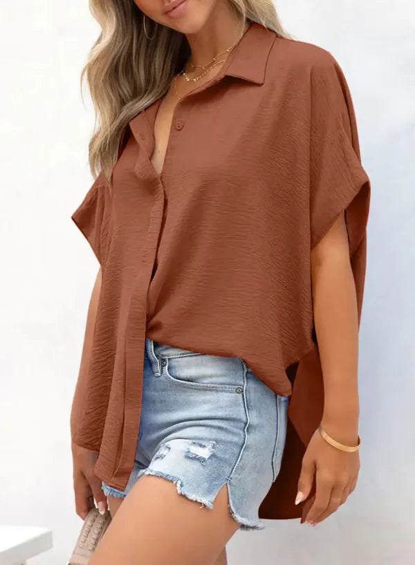 Adele Rozzi™ Elegant and Casual Short Sleeve Blouse