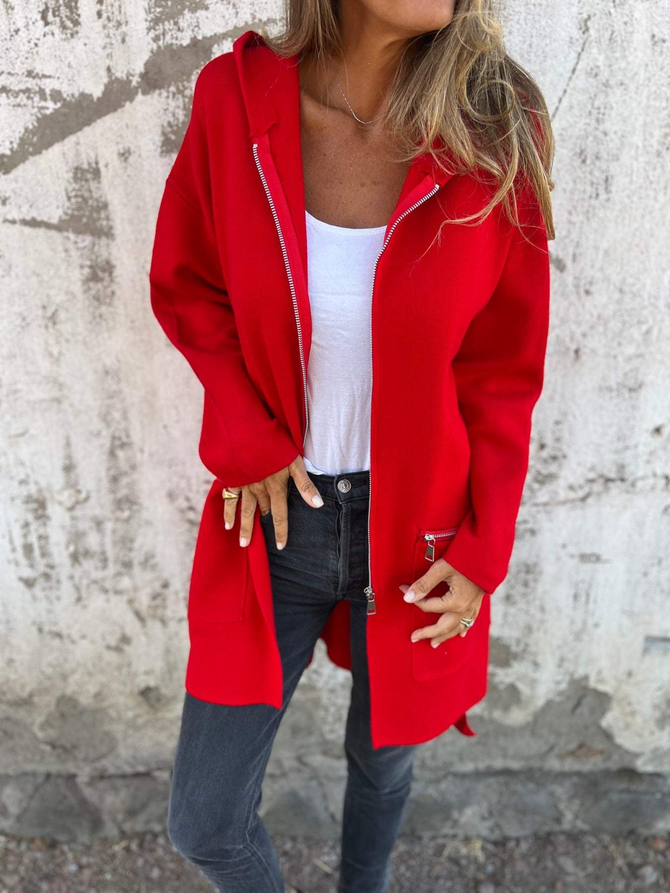 Alaina Côté™ Jacket with hood and mid-length zipper