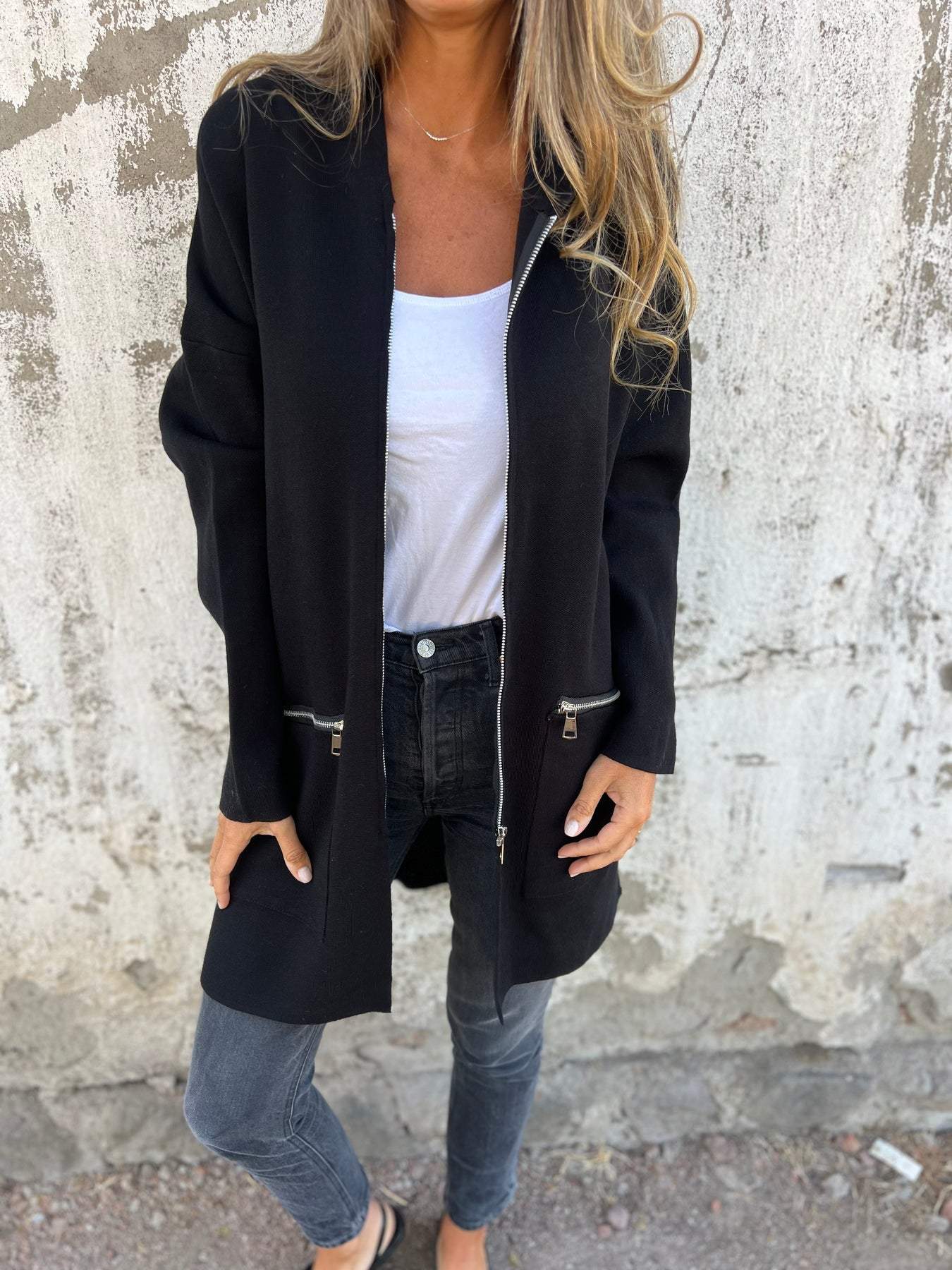 Alaina Côté™ Jacket with hood and mid-length zipper