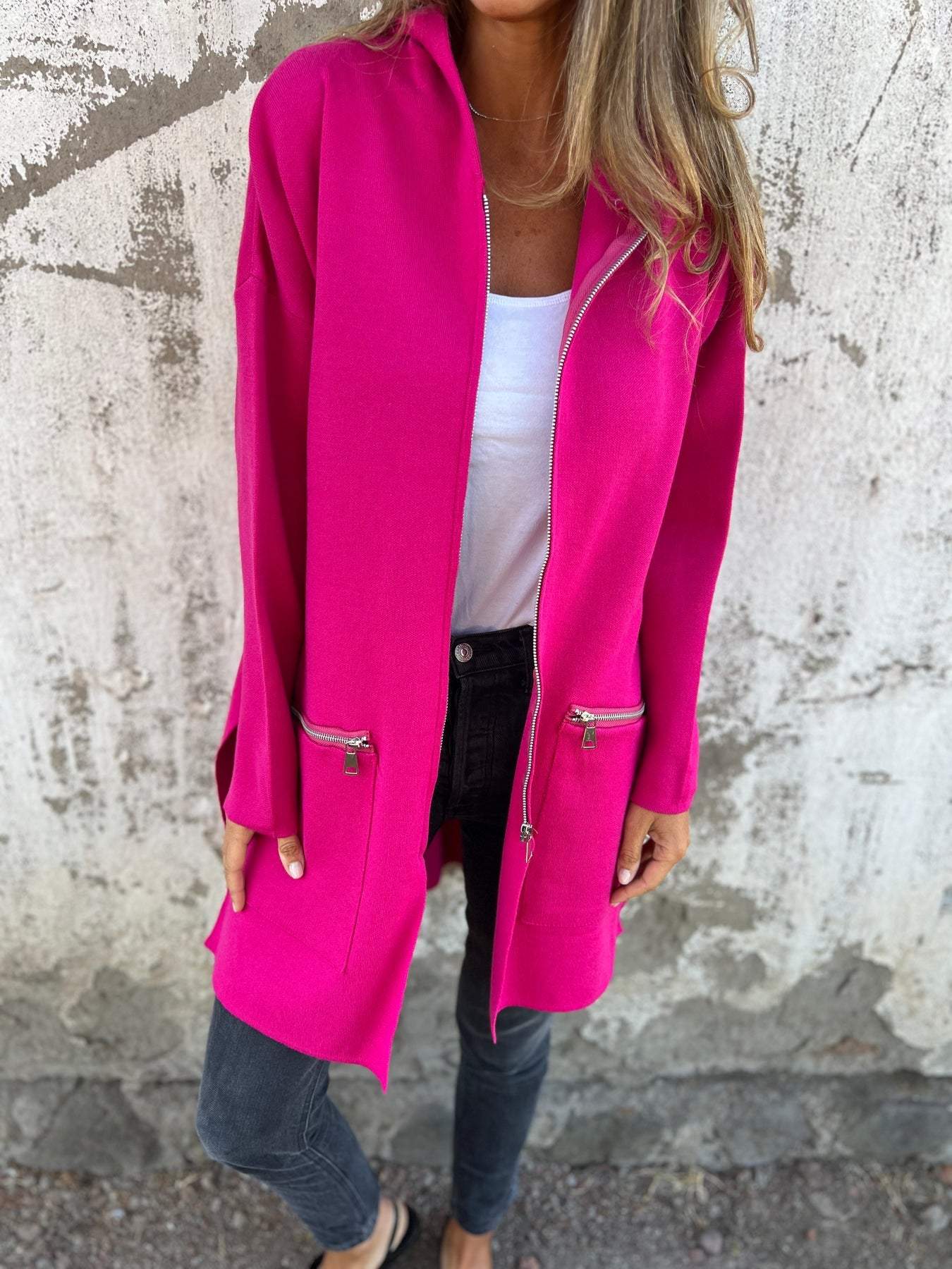 Alaina Côté™ Jacket with hood and mid-length zipper