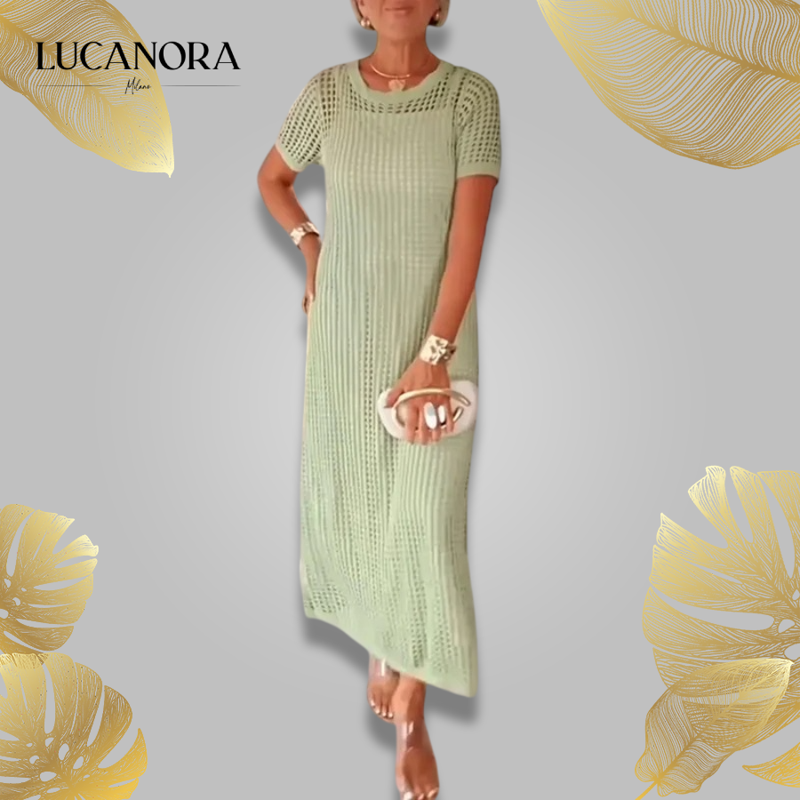 Alba Campione™ Women’s Round Neck Hollow Air Quality Two-Piece Dress