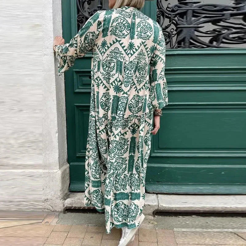 Alice Ruiz™ Boho dress with neckline and print