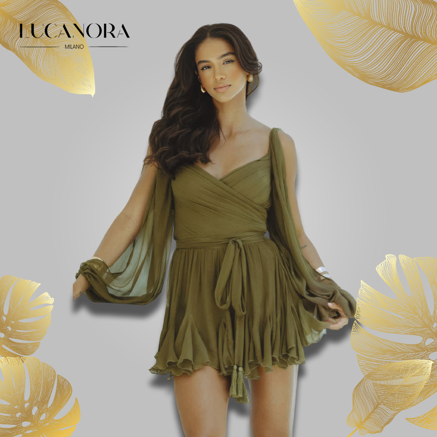 Alice Morrow™ Off-the-shoulder V-neck dress