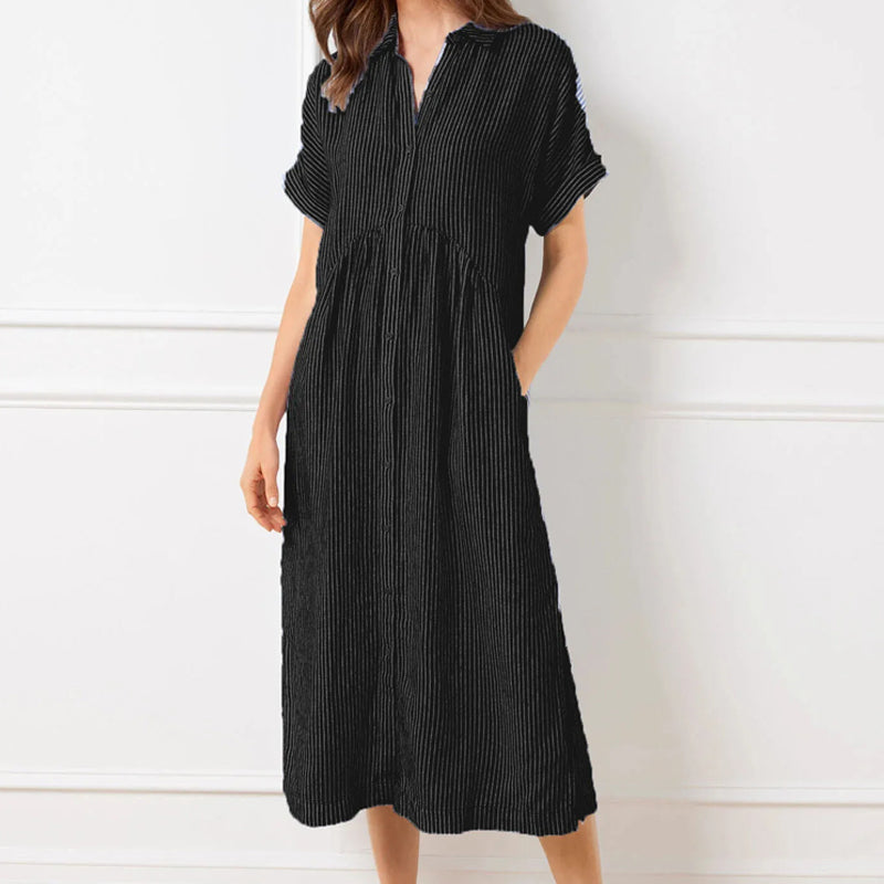 Allegra Altieri™ Striped shirt dress with lapels and buttons