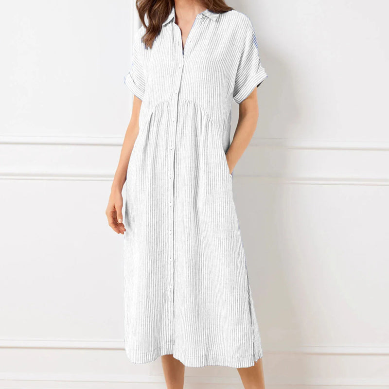 Allegra Altieri™ Striped shirt dress with lapels and buttons