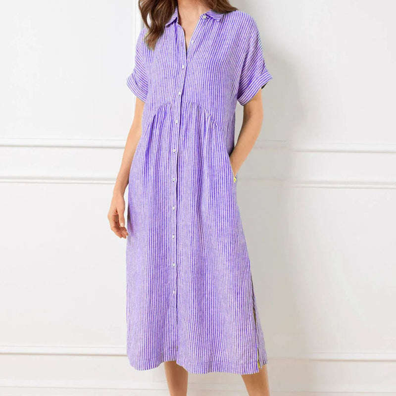 Allegra Altieri™ Striped shirt dress with lapels and buttons