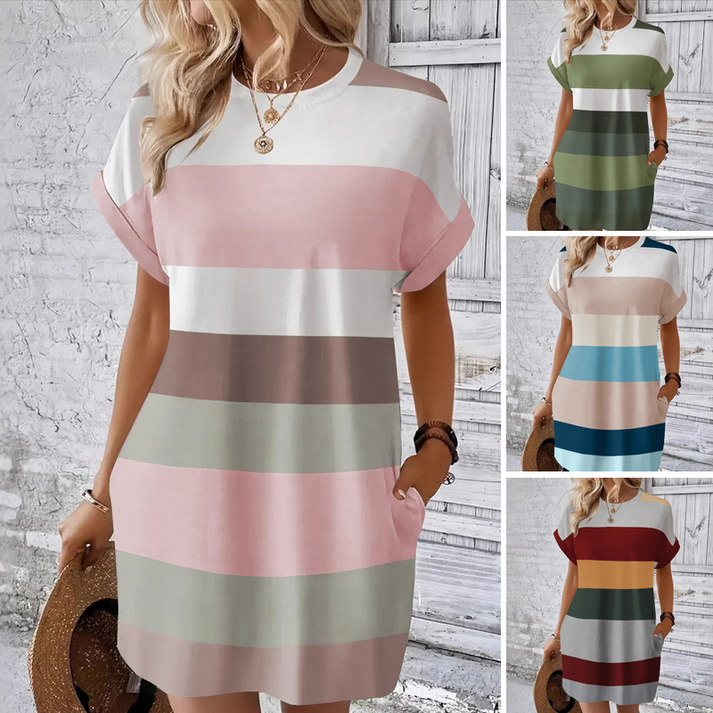 Amalia Bardi™ Women's casual dress with round neckline