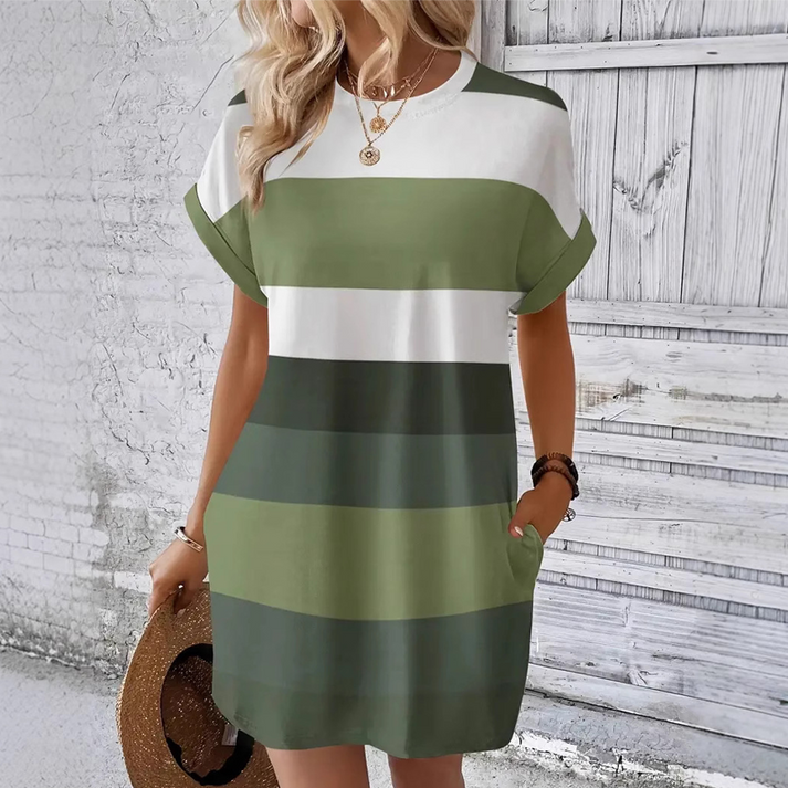 Amalia Bardi™ Women's casual dress with round neckline