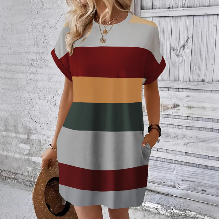 Amalia Bardi™ Women's casual dress with round neckline