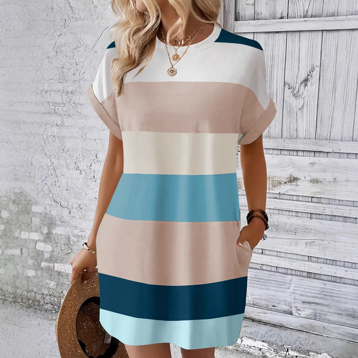 Amalia Bardi™ Women's casual dress with round neckline