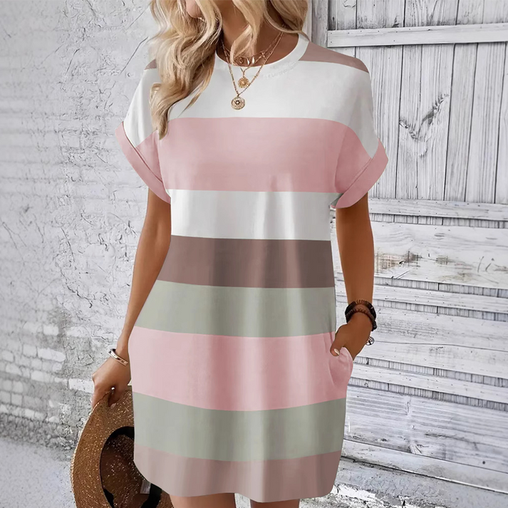 Amalia Bardi™ Women's casual dress with round neckline