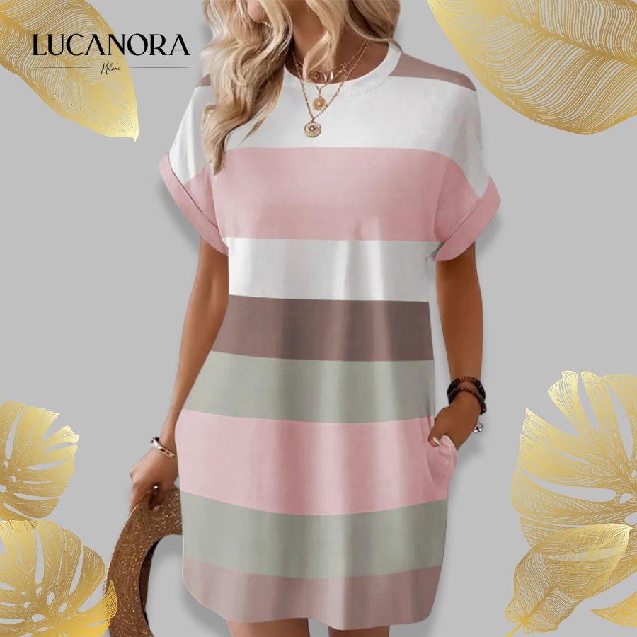 Amalia Bardi™ Women's casual dress with round neckline