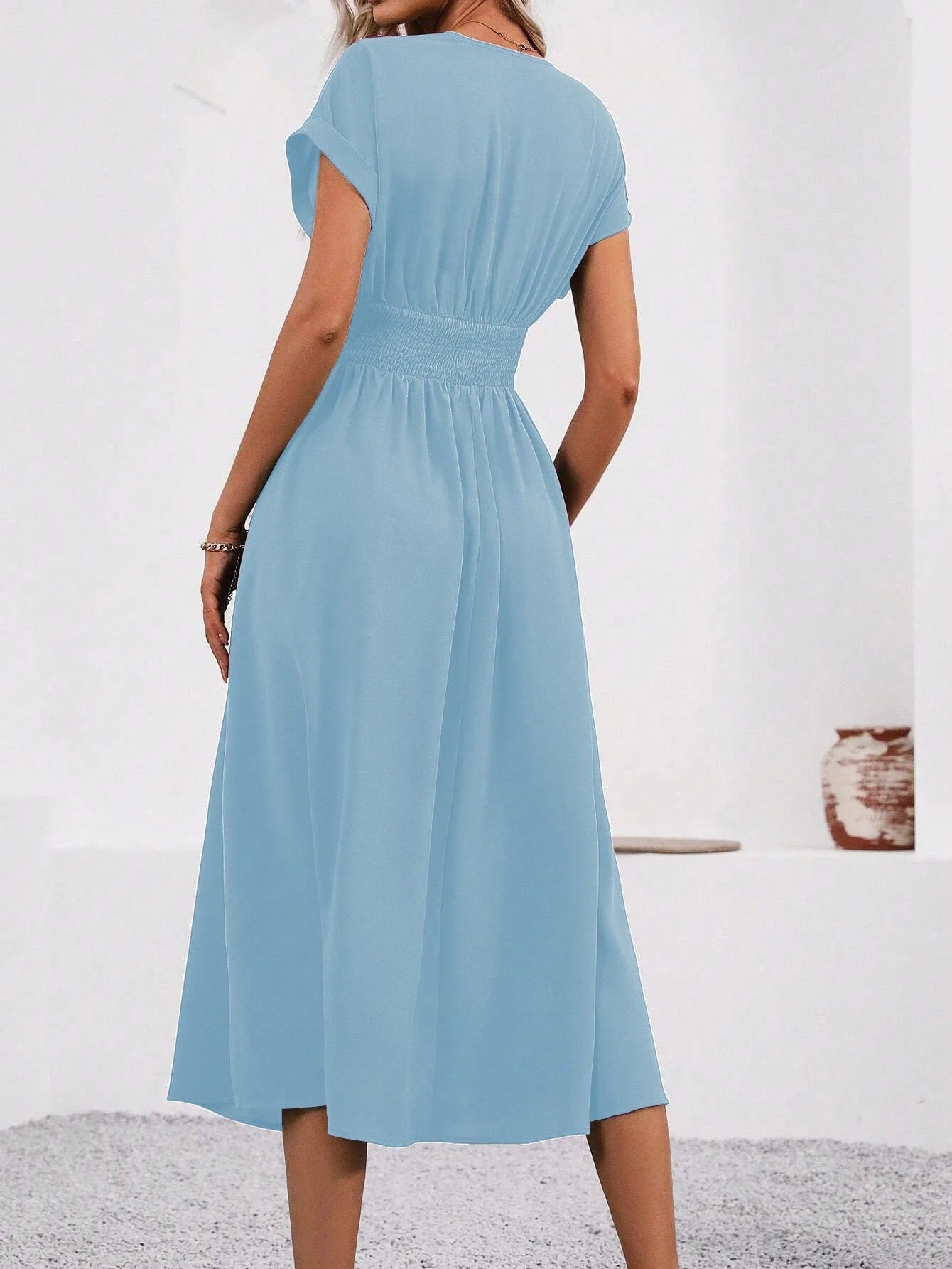 Annabella Bersani™ Women's V-neck Nipped-in Waist Dress