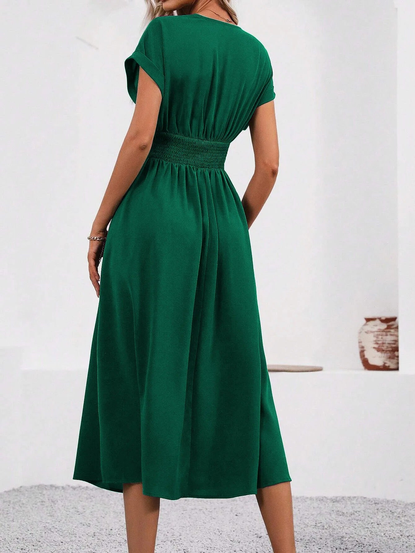 Annabella Bersani™ Women's V-neck Nipped-in Waist Dress