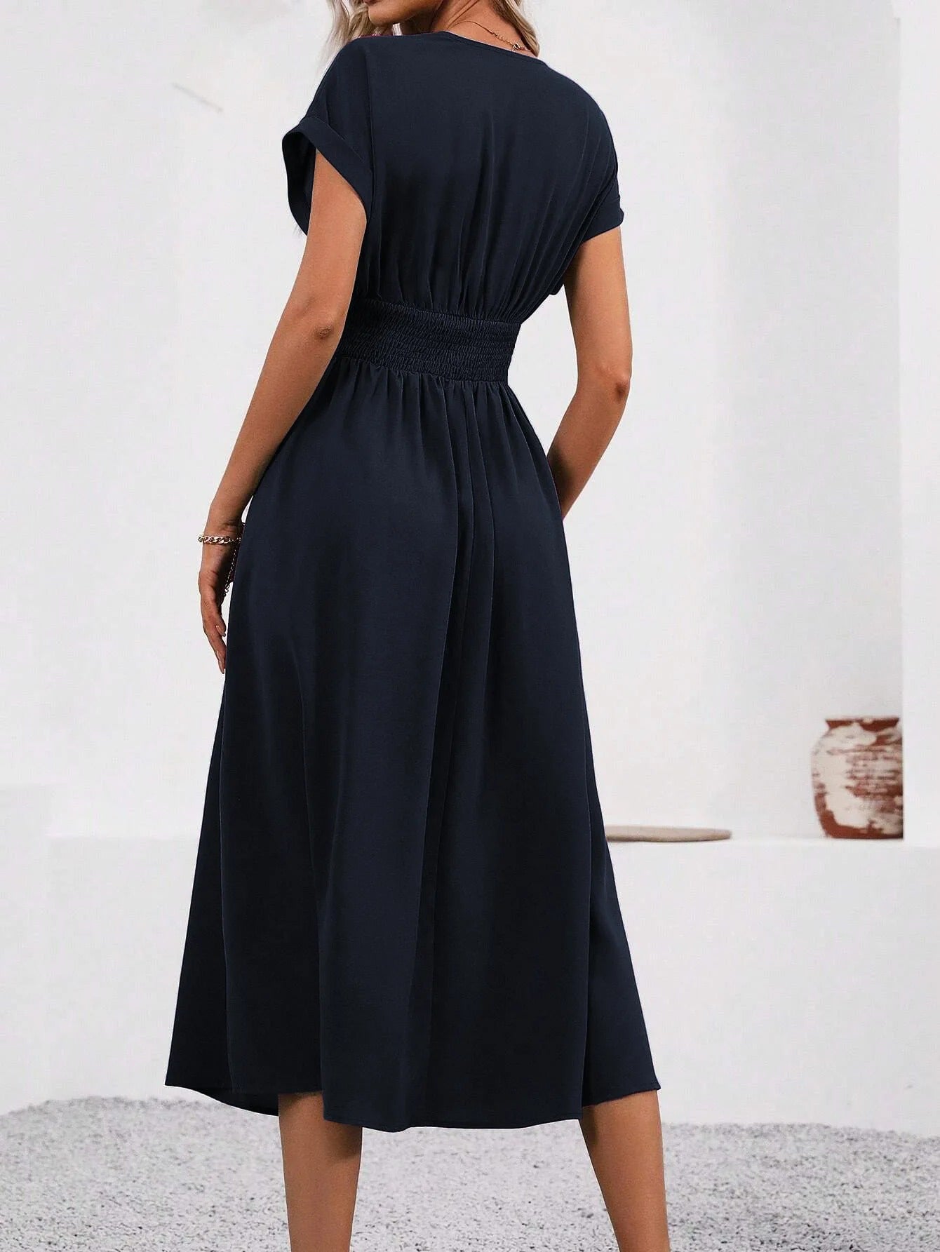 Annabella Bersani™ Women's V-neck Nipped-in Waist Dress