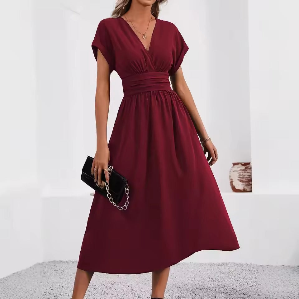Annabella Bersani™ Women's V-neck Nipped-in Waist Dress