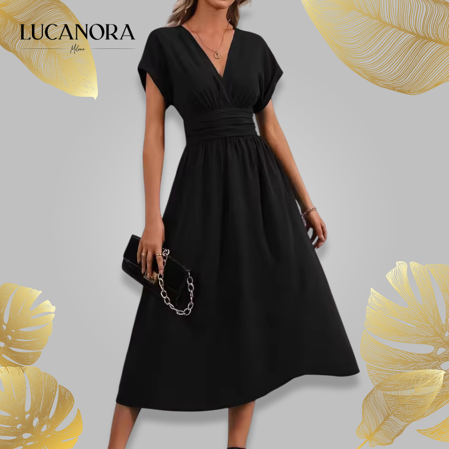 Annabella Bersani™ Women's V-neck Nipped-in Waist Dress
