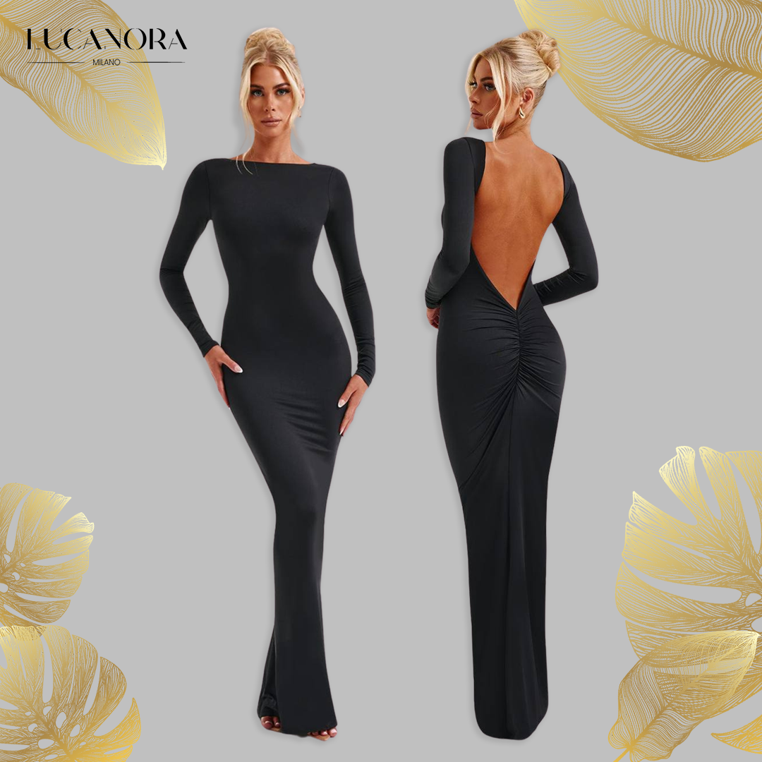 Azaïs™️ Low-cut maxi dress