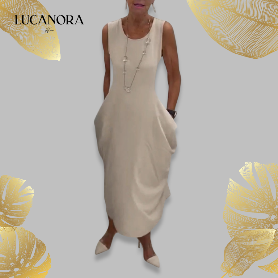 Beata Leuzzi™ Simple Sleeveless Dress with Pockets