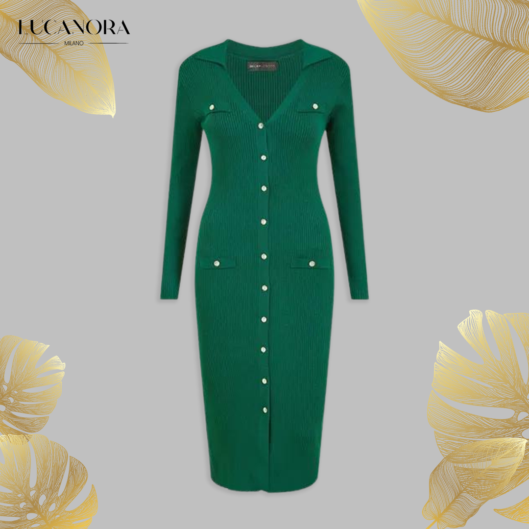 Corazón™ Knitted midi dress with button closure