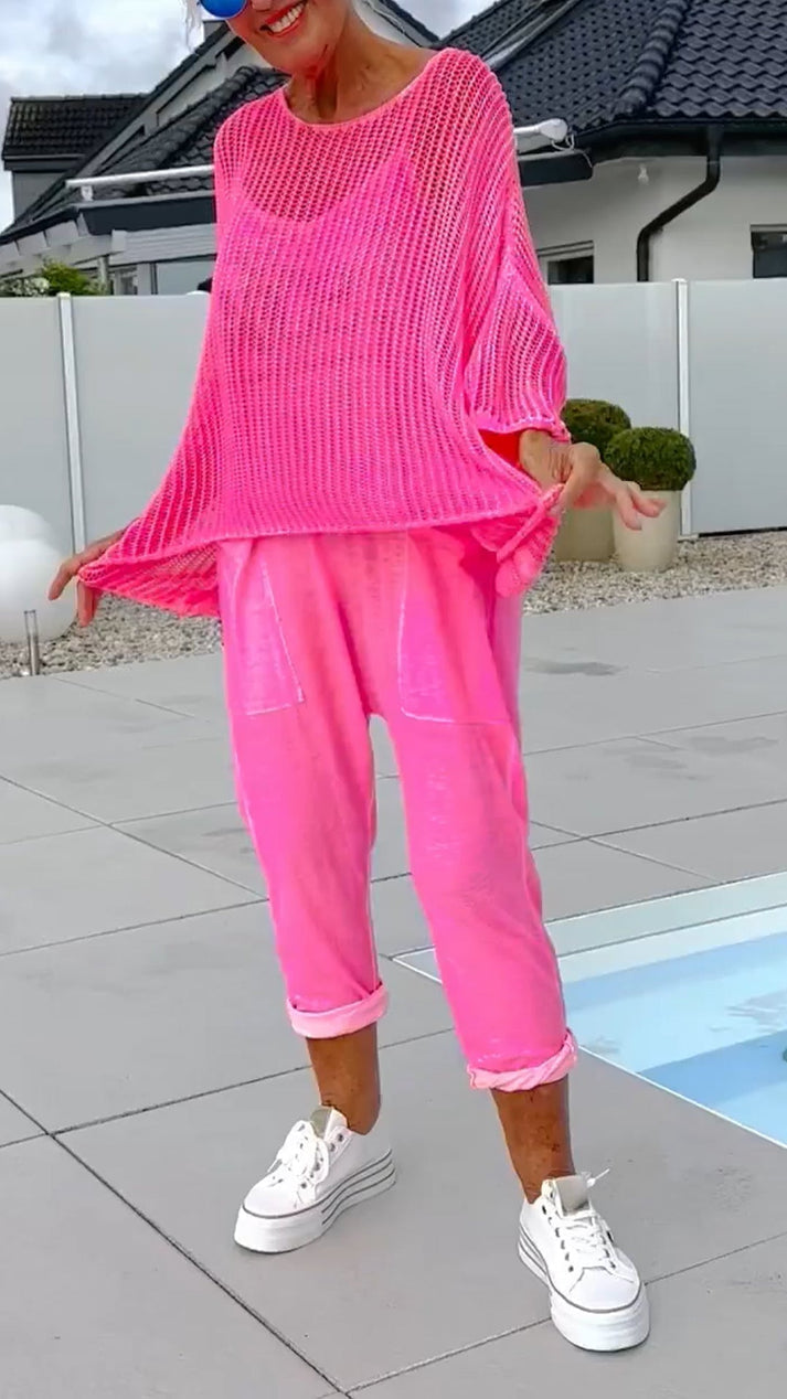 Elisea Liberato™ Jumpsuit and casual scarf top with cutout