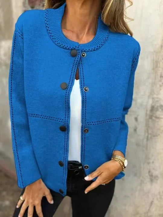 Elvira Torrisi™ Classic Knit Bomber Cardigan Jacket