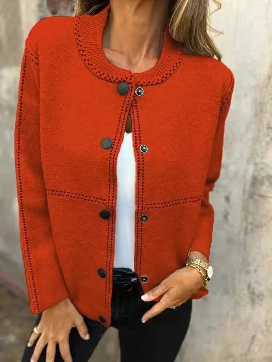 Elvira Torrisi™ Classic Knit Bomber Cardigan Jacket