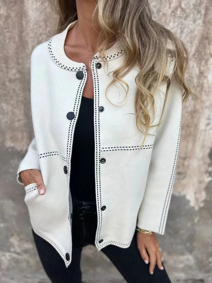 Elvira Torrisi™ Classic Knit Bomber Cardigan Jacket