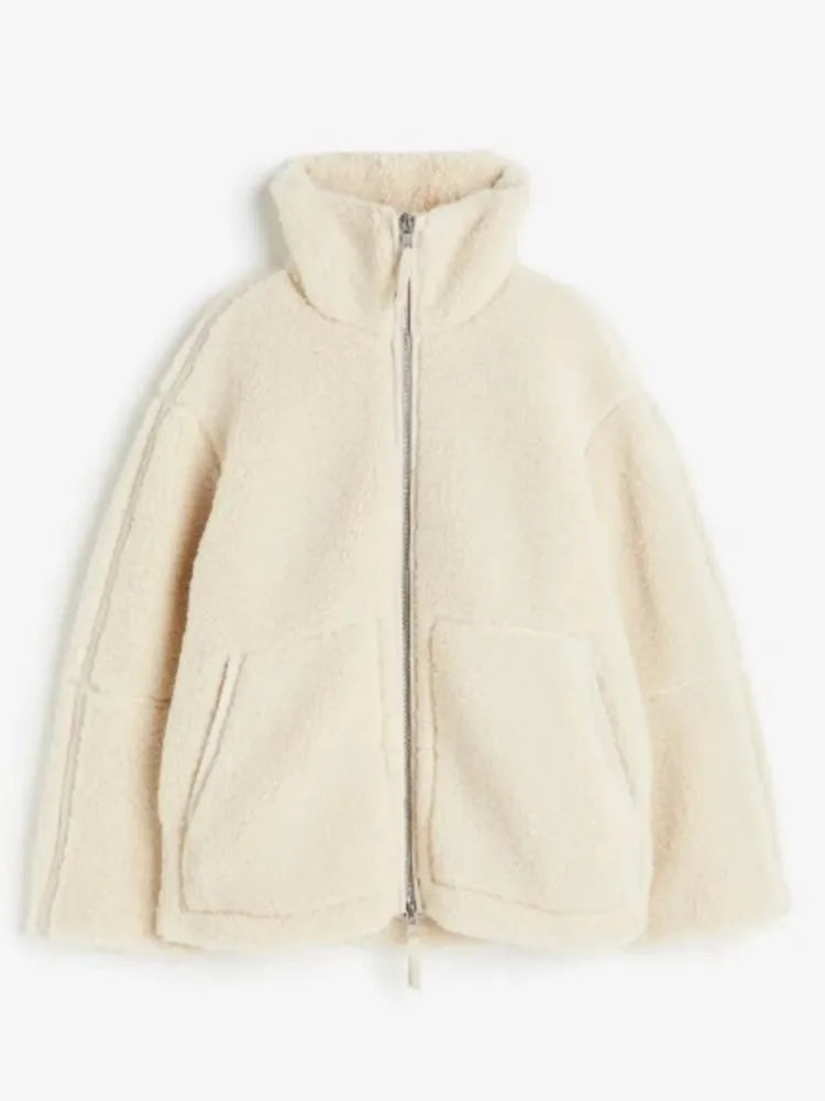 Ana Paul™ Warm fleece jacket with high collar