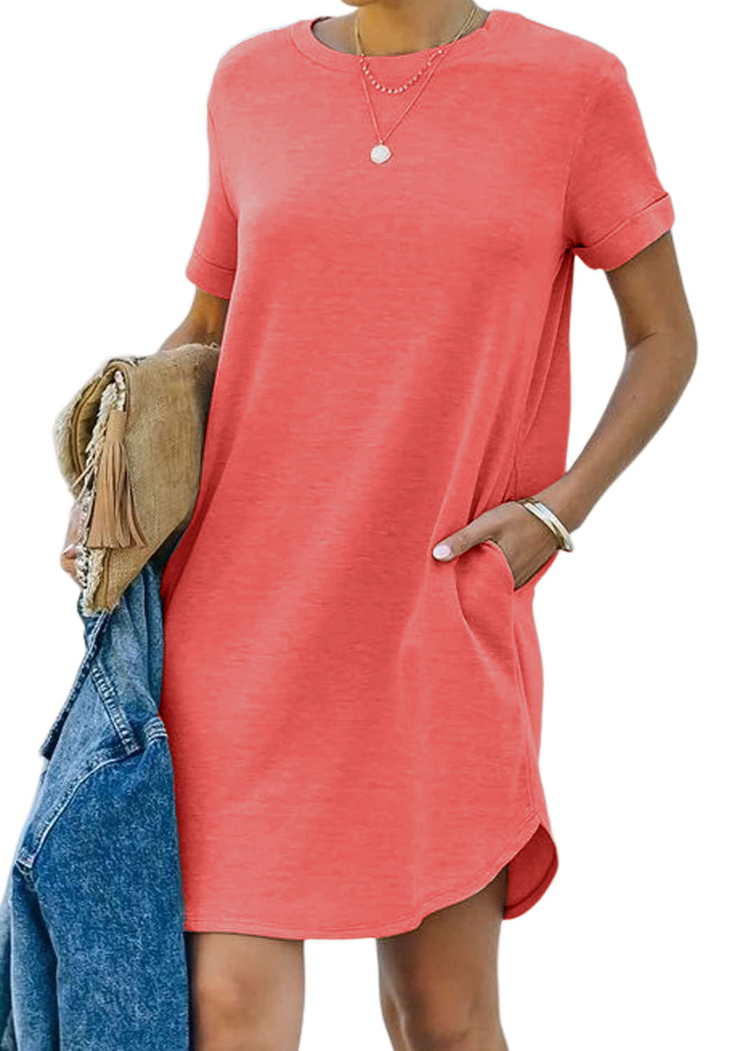 Florence Côté™ Casual T-shirt dress with short sleeves and pockets