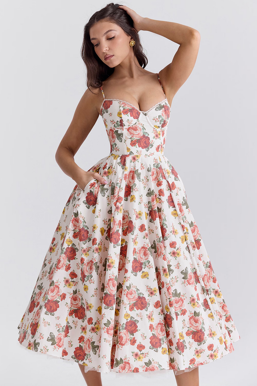 Giacinta Petrilli™ Midi dress with tulle skirt and adjustable straps