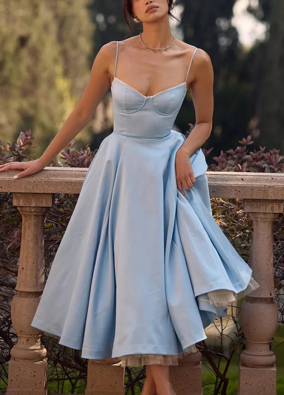 Giacinta Petrilli™ Midi dress with tulle skirt and adjustable straps