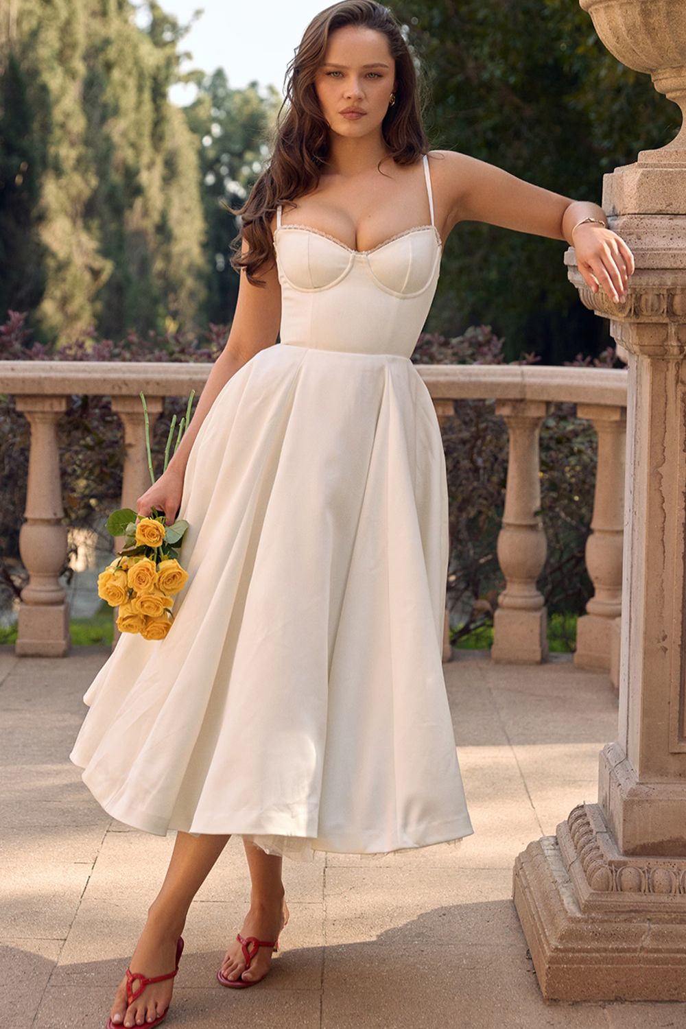 Giacinta Petrilli™ Midi dress with tulle skirt and adjustable straps