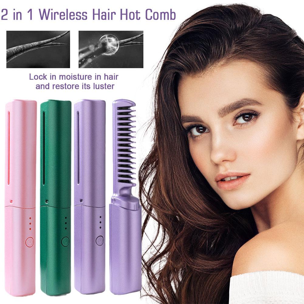 Mini GlamSet™️ Electric comb / Mini curling iron and straightener 2 in 1