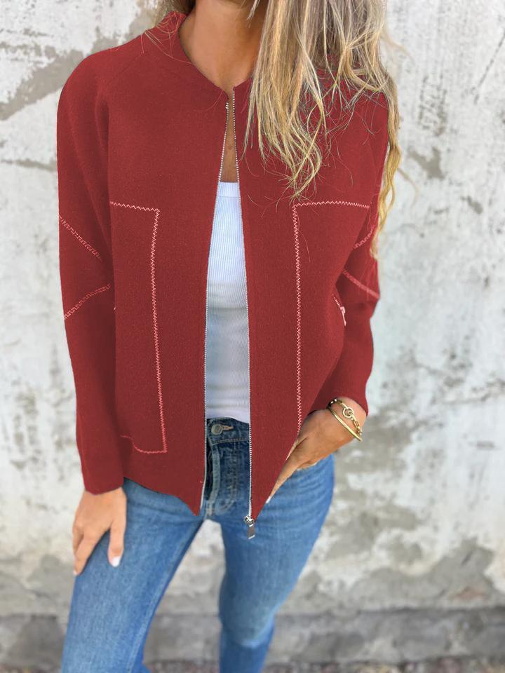 Hana Thatcher™ Casual zipped jacket with round neck