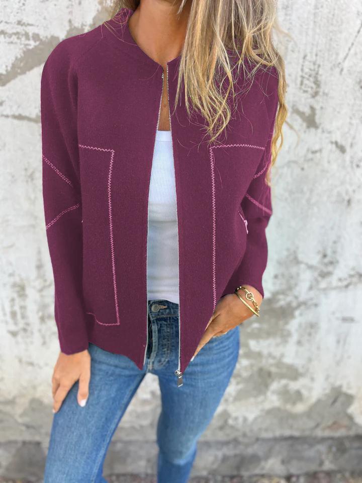 Hana Thatcher™ Casual zipped jacket with round neck