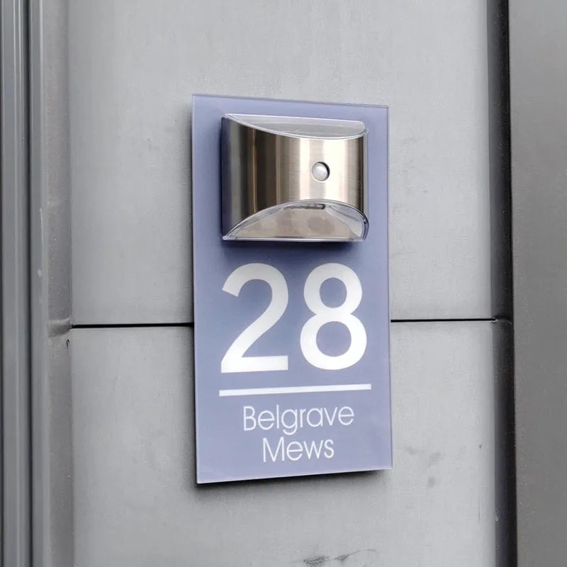 HomeDelux™ Personalized Modern Solar Door Sign