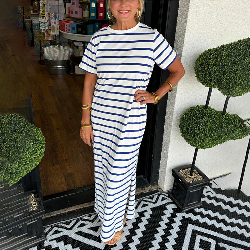 Juanita Carmen™ Women's striped shirt dress with pockets