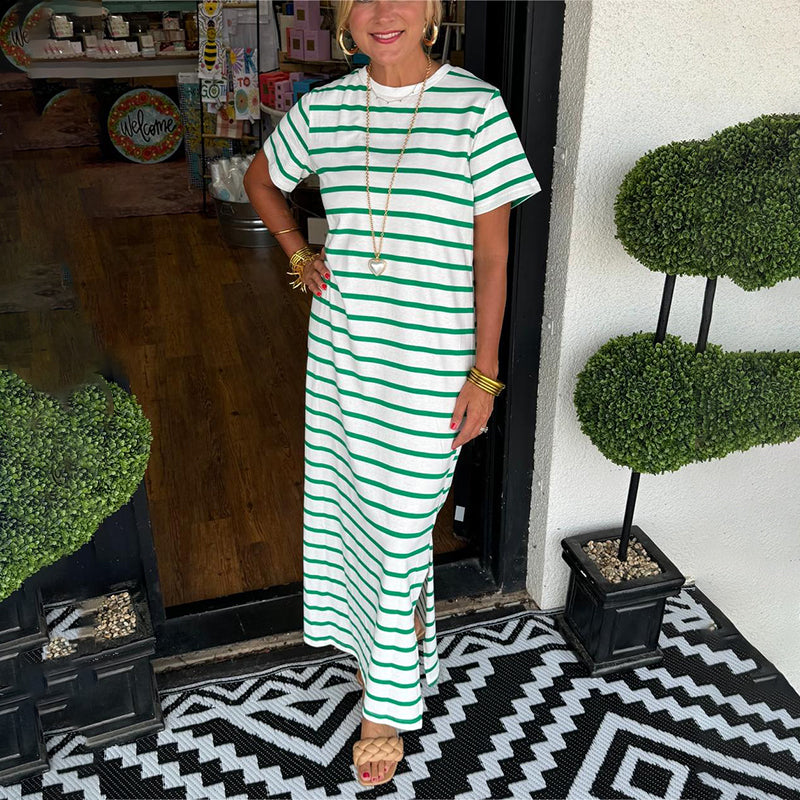 Juanita Carmen™ Women's striped shirt dress with pockets