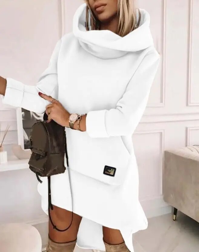 Marion™️ Comfortable sweatshirt dress with a hood