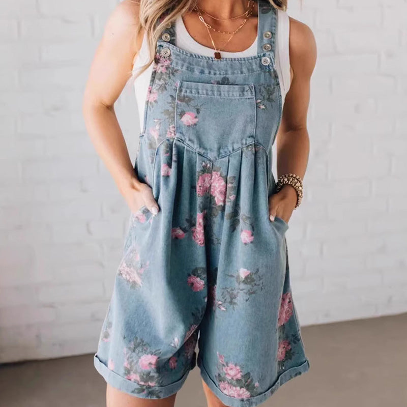Leonia Bonzo™ Vintage Floral Denim Jumpsuit