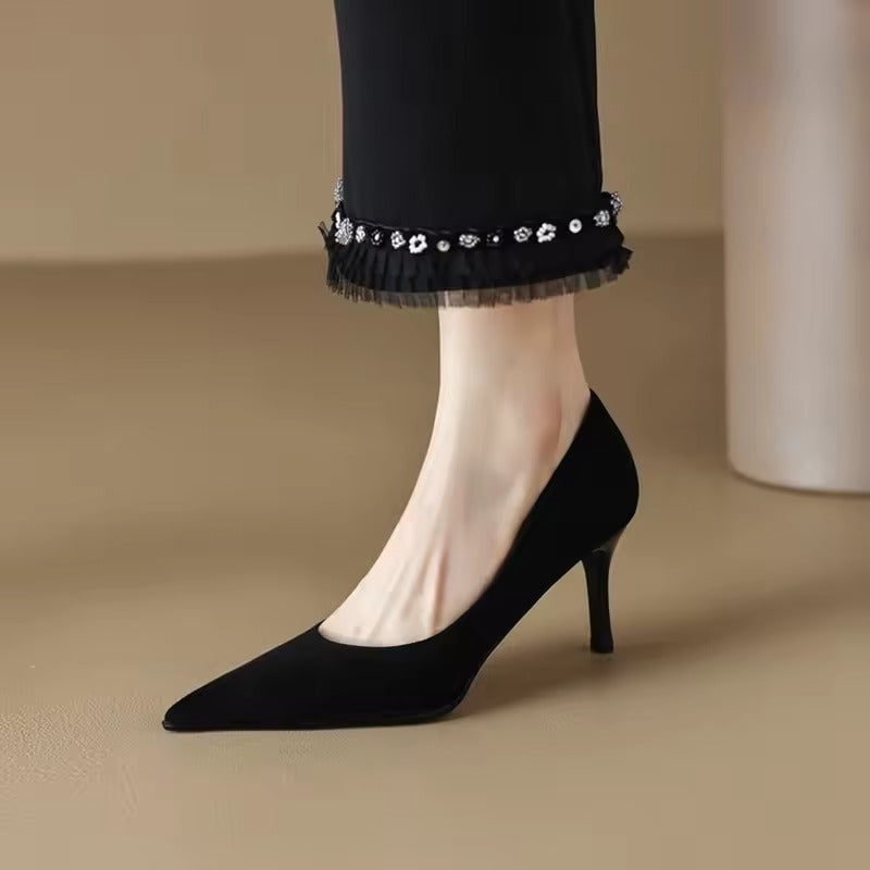 Luciana Rusco™ High-Quality Women's Pointed-Toe Black High Heels