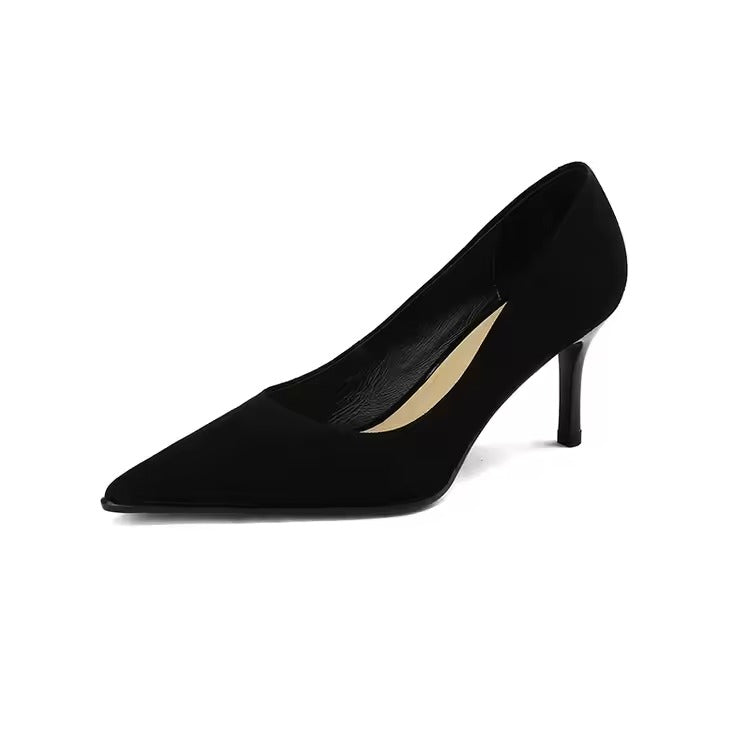 Luciana Rusco™ High-Quality Women's Pointed-Toe Black High Heels