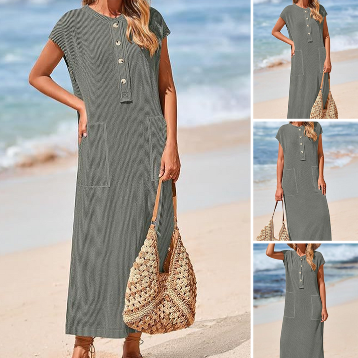 Marisa Scarpone™ Casual ribbed knit dress with pockets