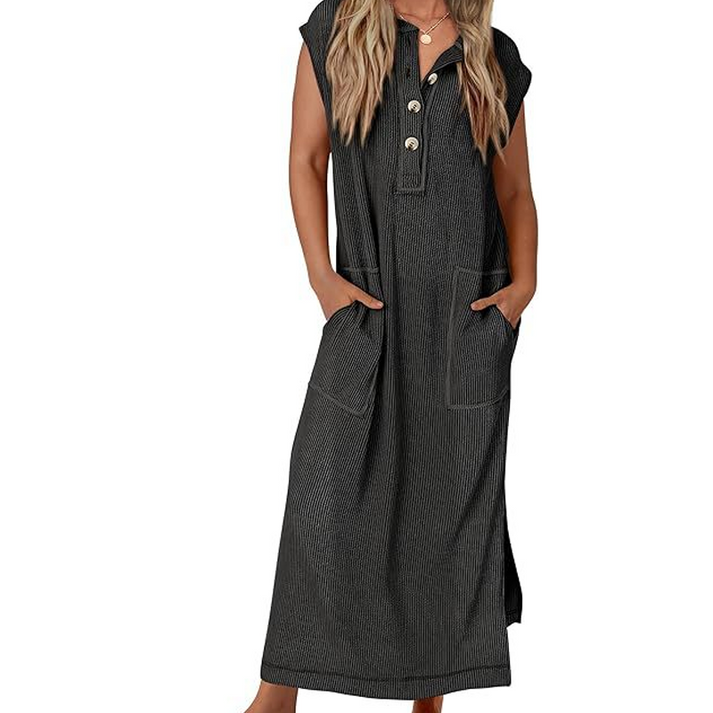 Marisa Scarpone™ Casual ribbed knit dress with pockets