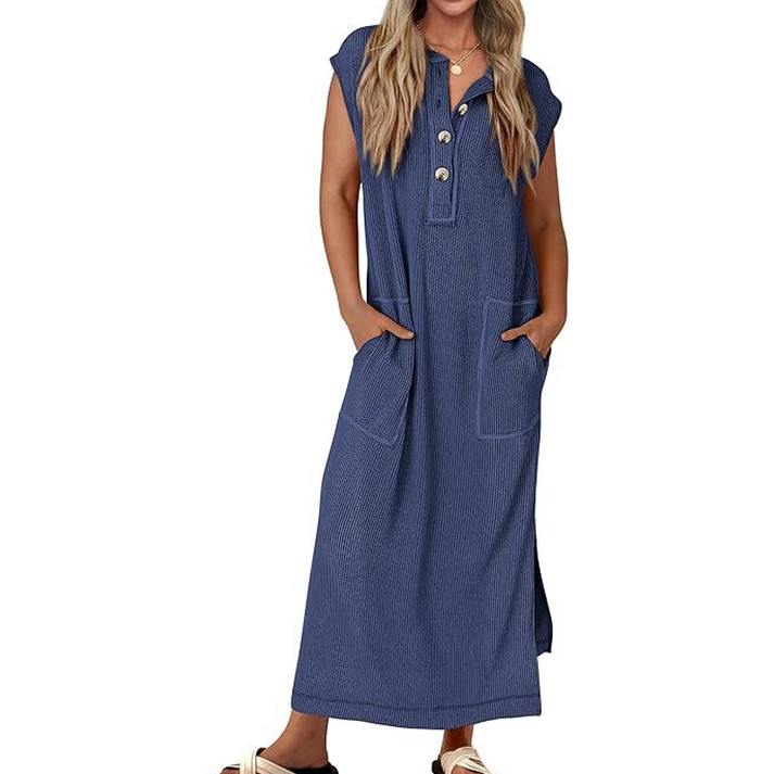 Marisa Scarpone™ Casual ribbed knit dress with pockets