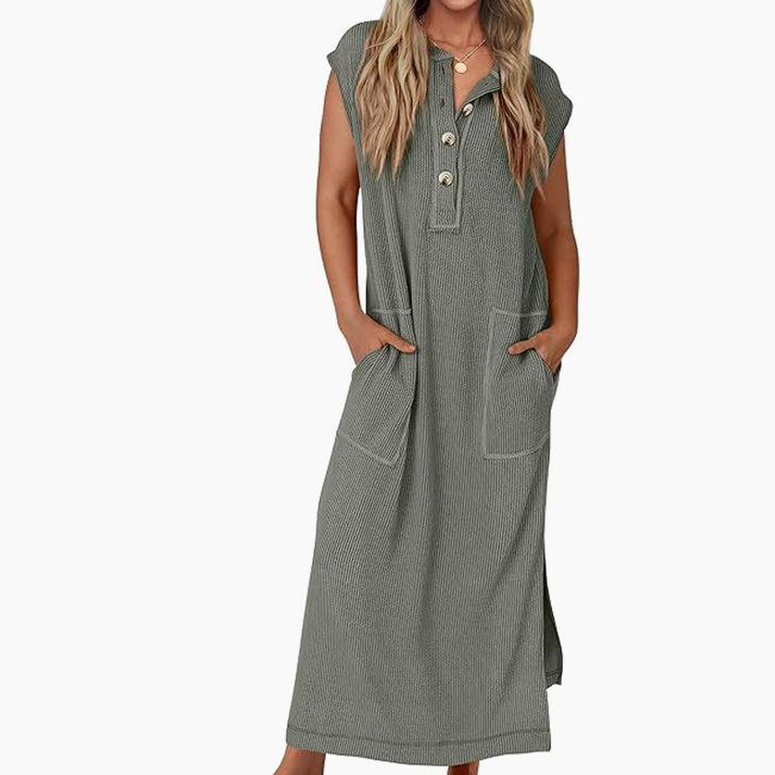Marisa Scarpone™ Casual ribbed knit dress with pockets