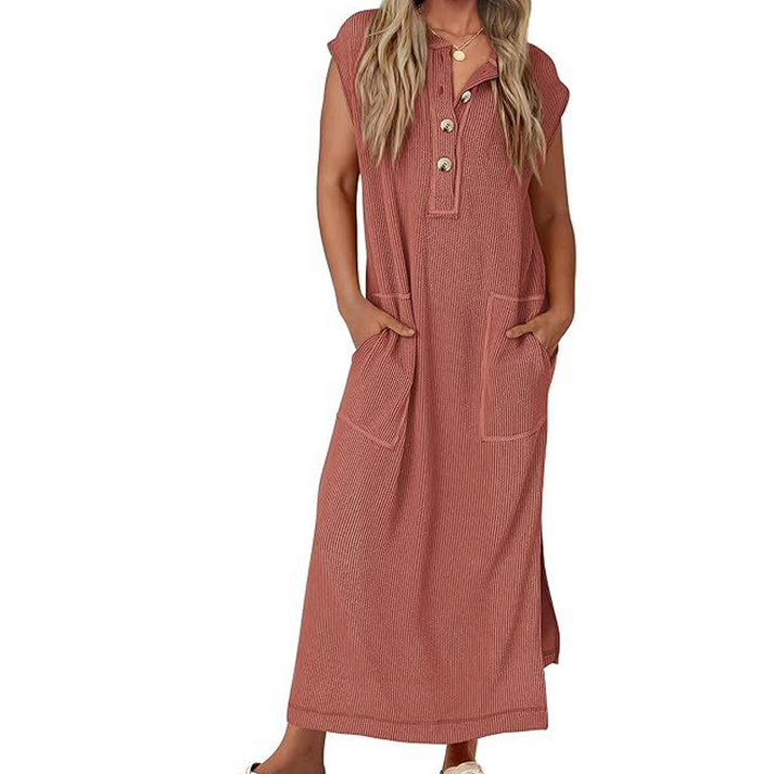Marisa Scarpone™ Casual ribbed knit dress with pockets